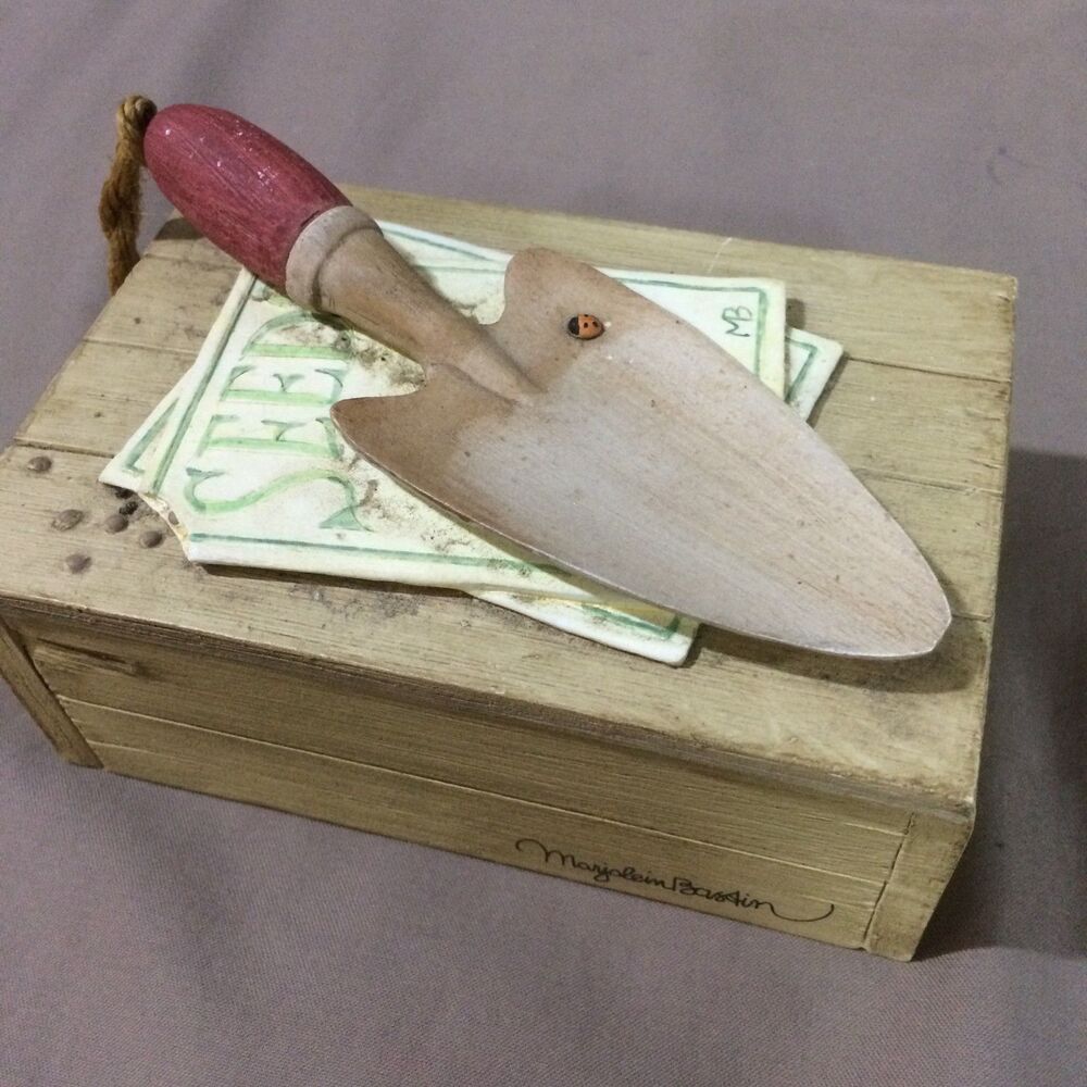 Vintage Marjolein Bastin Hallmark Trinket Box Seeds Kindness Garden Crate Trowel